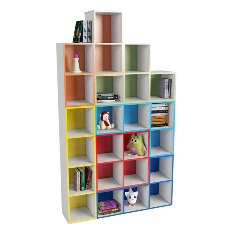 Прямой стеллаж «Тетрис» малый для детского сада