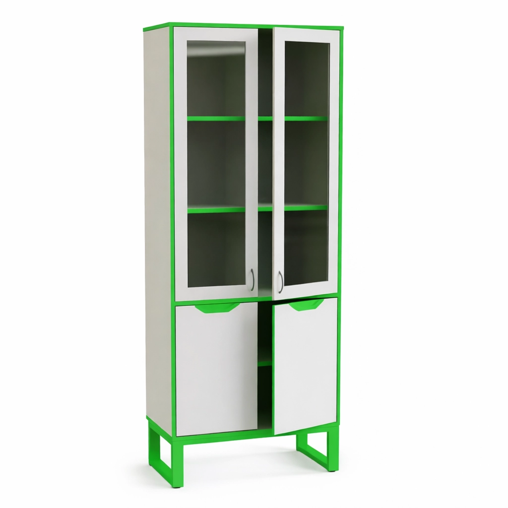 Шкаф со стеклом, низкий фасад 800×430×2000 мм