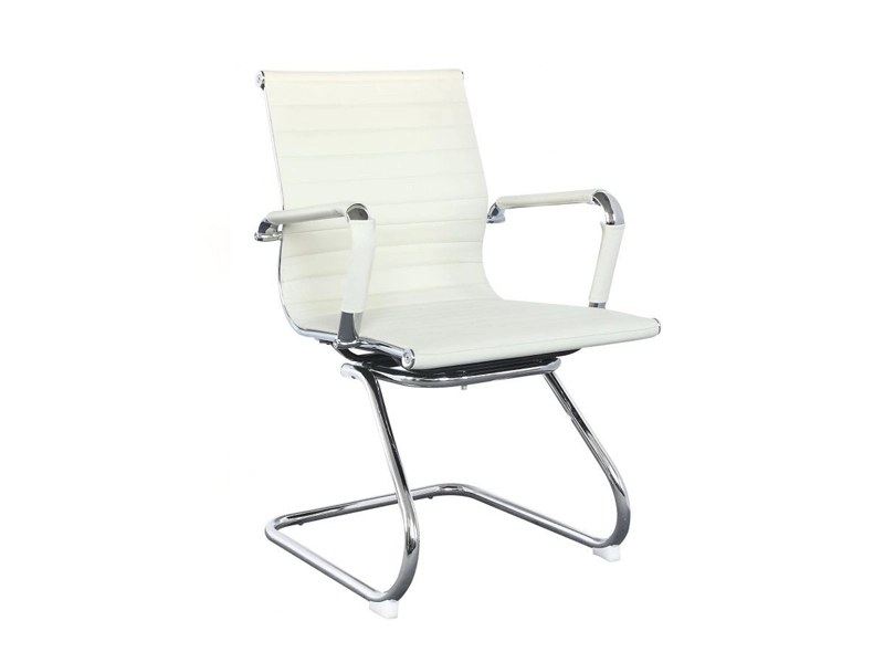 Кресло CHAIRMAN (иск.кожа, хром.каркас), цвет белый