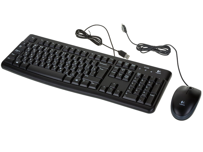 Logitech MK120 — проводной USB комплект клавиатура + мышь, чёрная