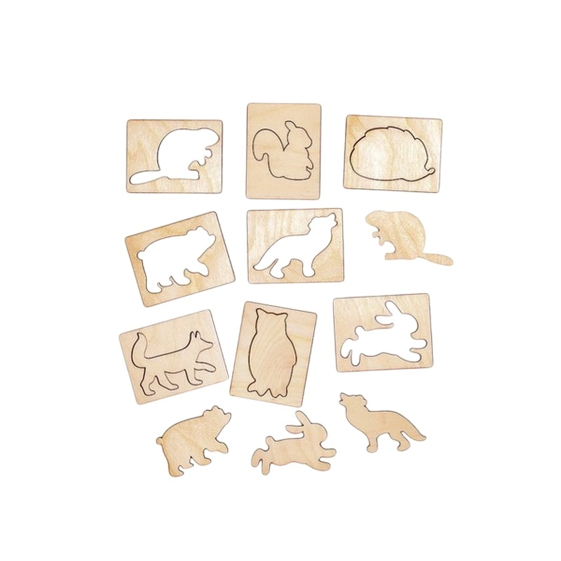 Трафареты "Лесные жители" — 8 фигур