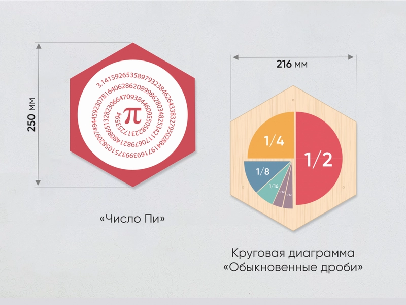Набор гексагональных панелей «Математика» — 9 элементов