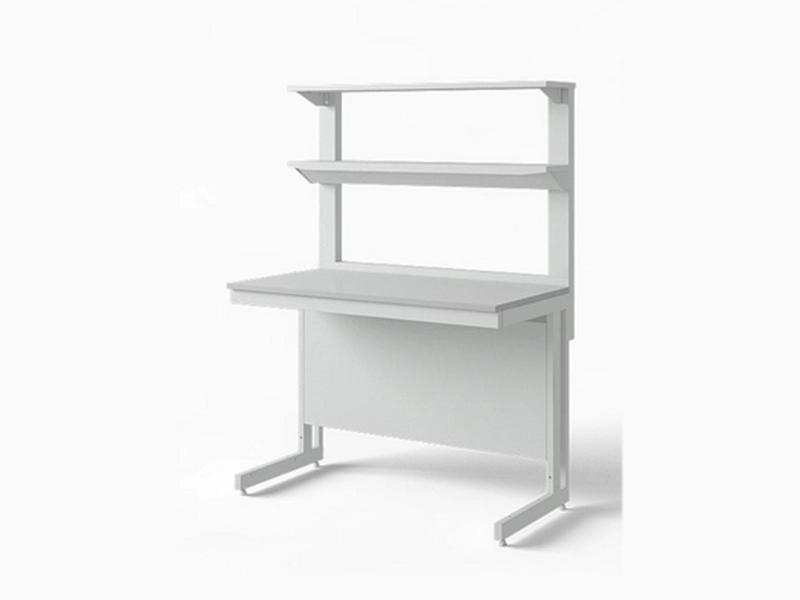 Стол для лаборатории 2 полки, серый каркас