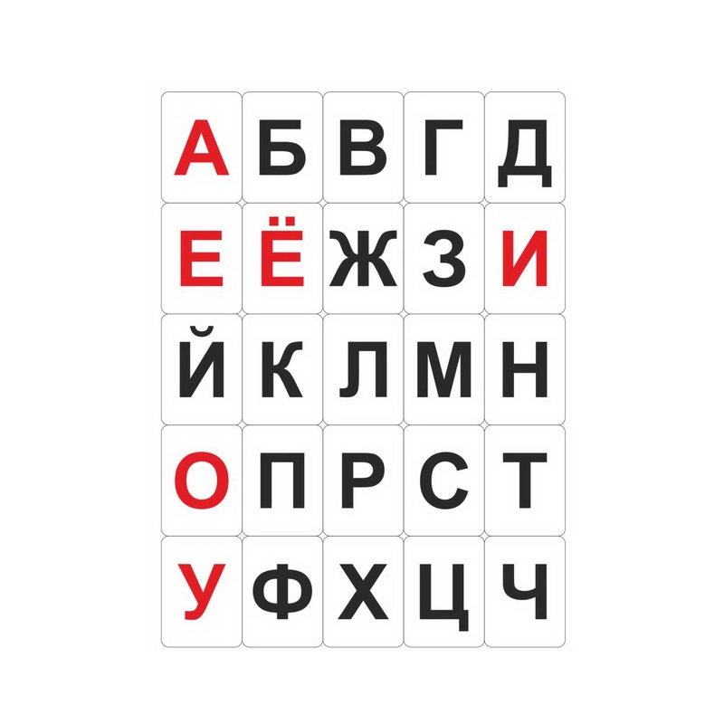 Раздаточные карточки с буквами русского/родного алфавита