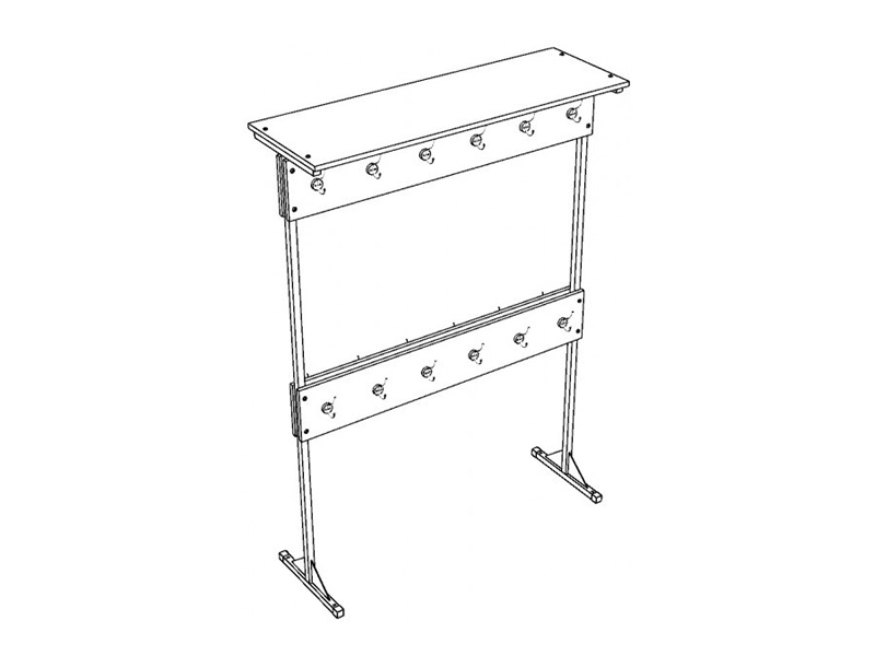 Напольная вешалка 24 крючка, каркас 25×25 мм