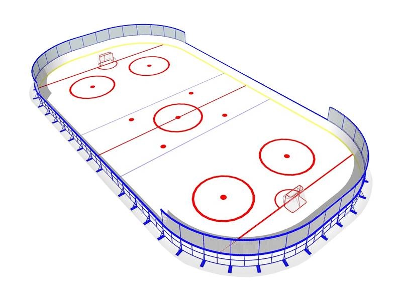 Рама хоккейного борта с ПНД-поручнем 2000 мм