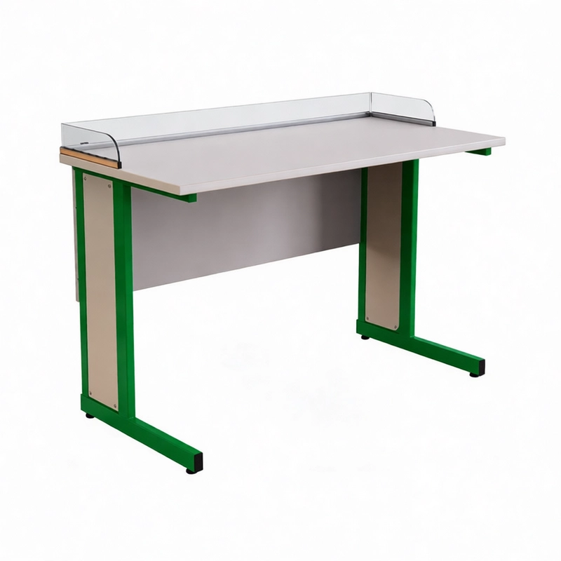 Стол ученический прямоугольная труба (зашивка и экран из ДСП) борт Оргстекло