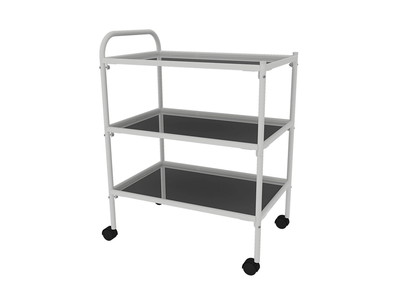 Передвижной медицинский столик МЕК-1977 — 3 полки (нерж.)