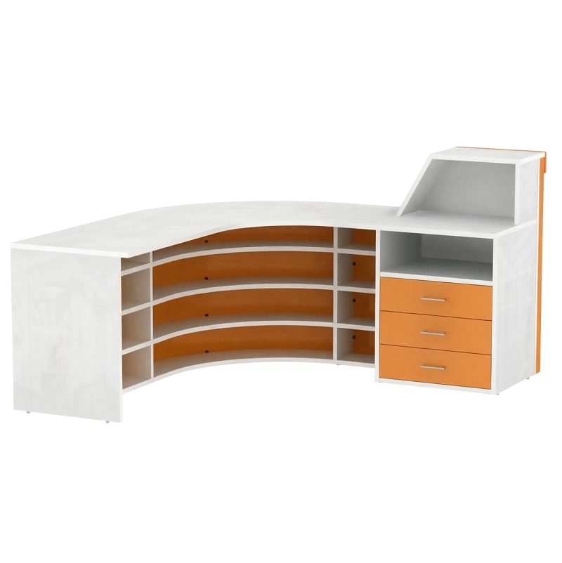 Кафедра библиотечная 1828х1800х1052 мм (оранжевый/белый)