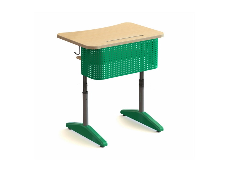 Школьная одноместная парта с полкой — регулируемая