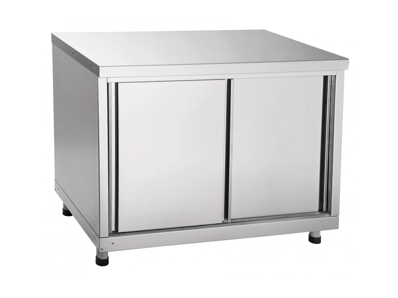 Стол-тумба островной из нержавейки, 1 полка, 1000×600×900