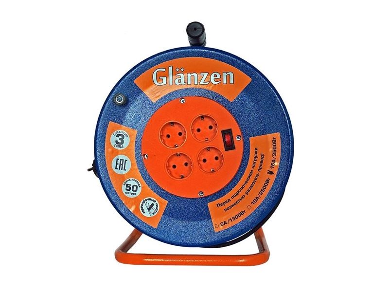 Удлинитель силовой на катушке, 50 метров