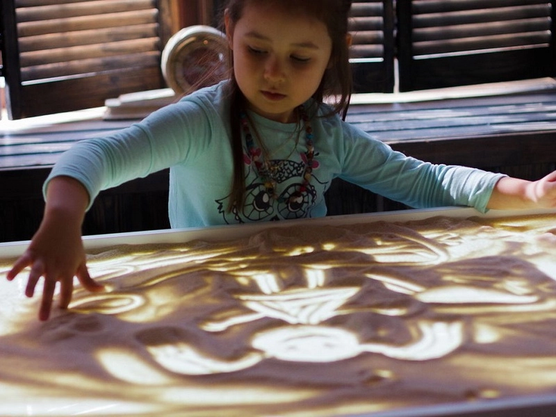 Световой песочный стол «Приоритет», белая рама