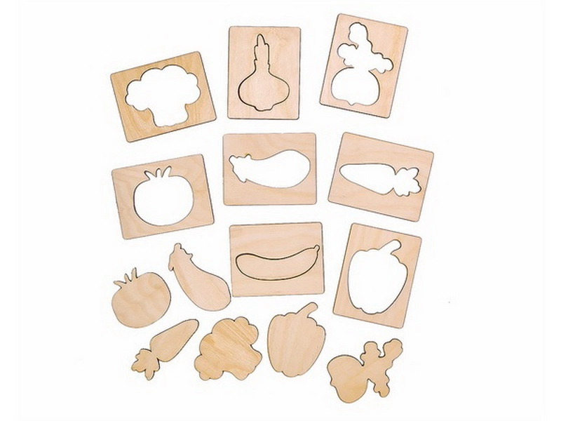 Трафареты "Овощи" для подготовки руки к письму — 8 шт.