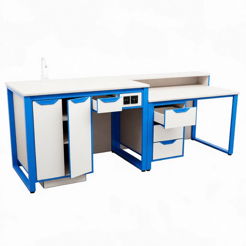 Стол для кабинета химии/биологии 240×75 см с розетками