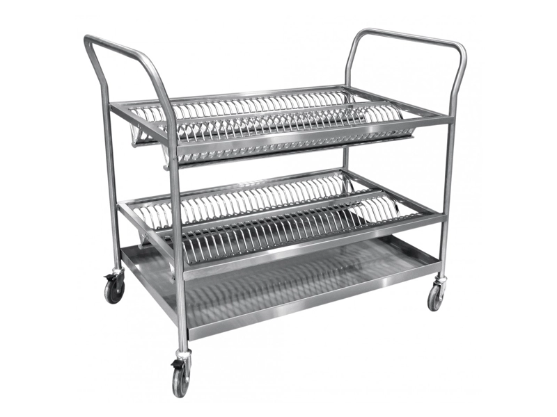 Нержавеющая тележка для сушки тарелок 1115×621×950 мм