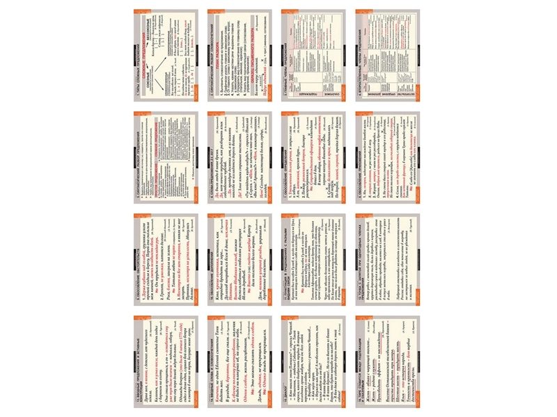 Альбом таблиц "Синтаксис" для 5–11 классов, 19 плакатов