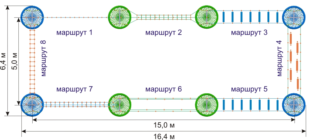 Игровой комплекс «Тарзан» на стойках