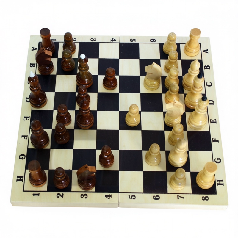 Деревянные шахматы — доска 34 см
