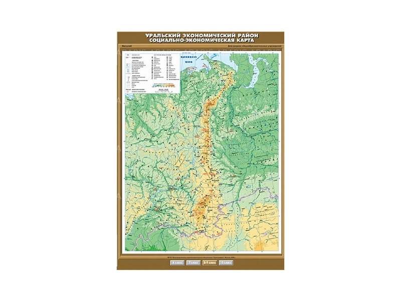Социально-экономическая карта Уральского района — 1:1,250,000