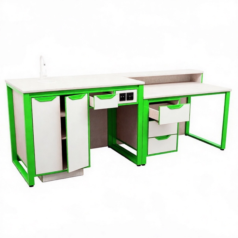 Стол для кабинета химии/биологии 240×75 см с розетками