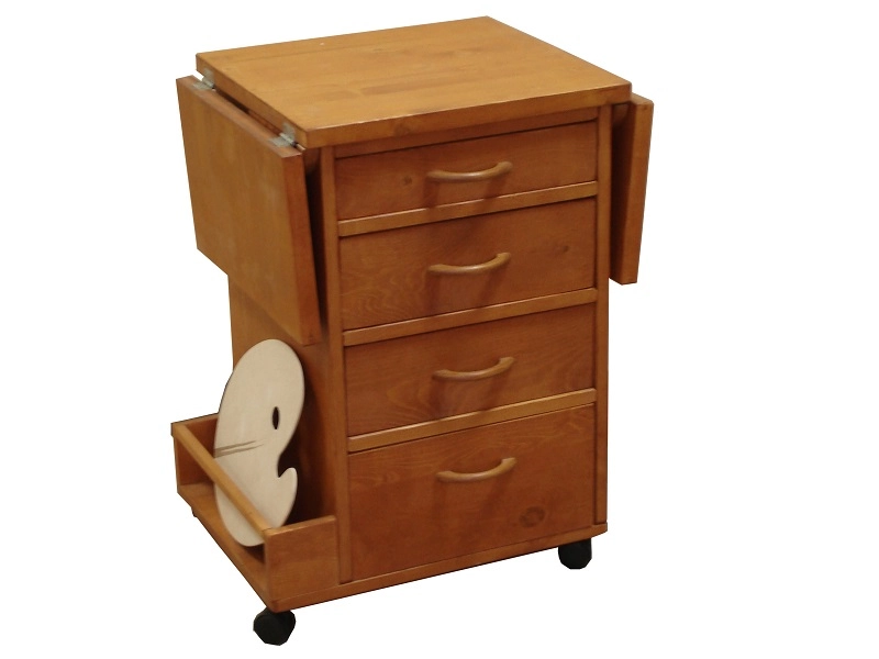 Художественная тумба из сосны, 4 ящика