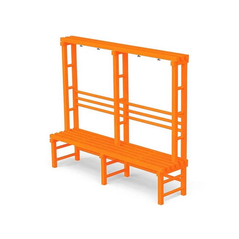 Скамейка с вешалкой односторонняя, пластик (цвет в ассортименте)