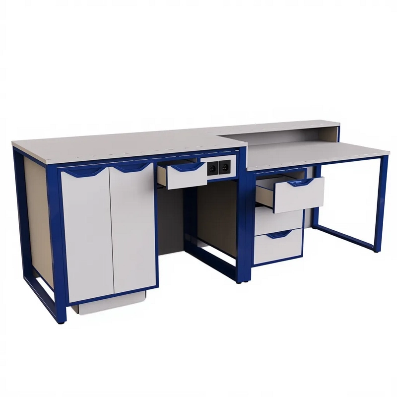 Стол демонстрационный для кабинета химии/биологии с розетками без сантехники, ЛДСП 16мм