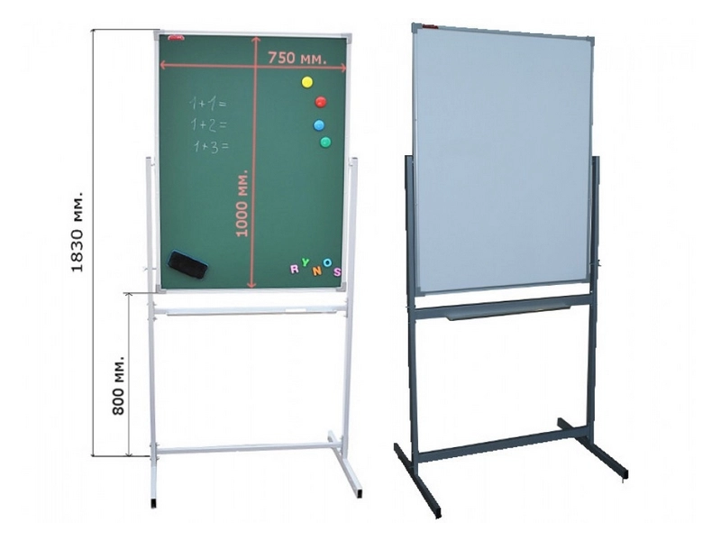 Вертикальная комбинированная доска 100×75 см на колесах