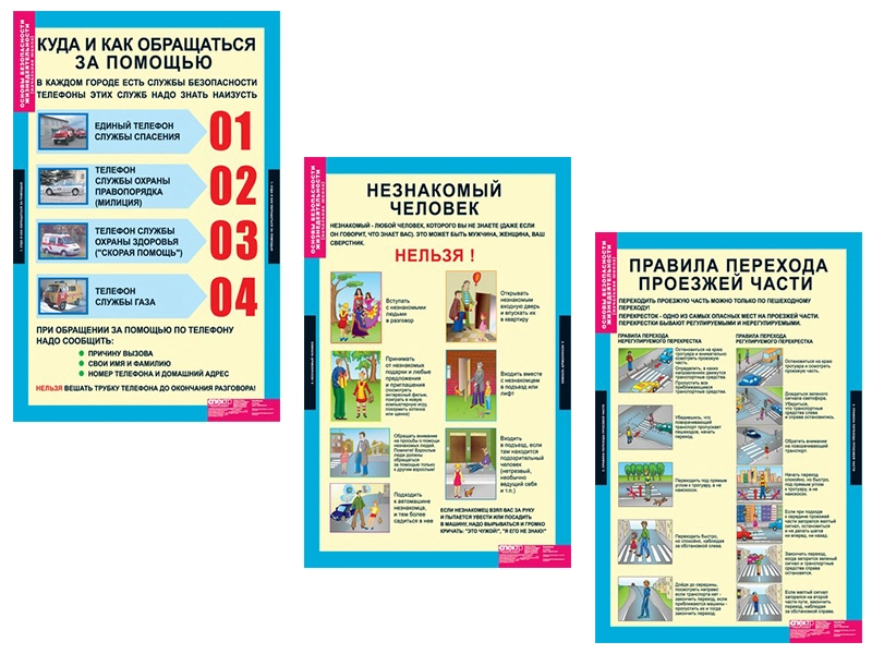 Наглядные таблицы ОБЖ (1–4 кл) — комплект 10 шт