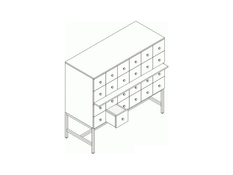 Шкаф картотечный 2 секции — 24 отделения, ДСП 16 мм