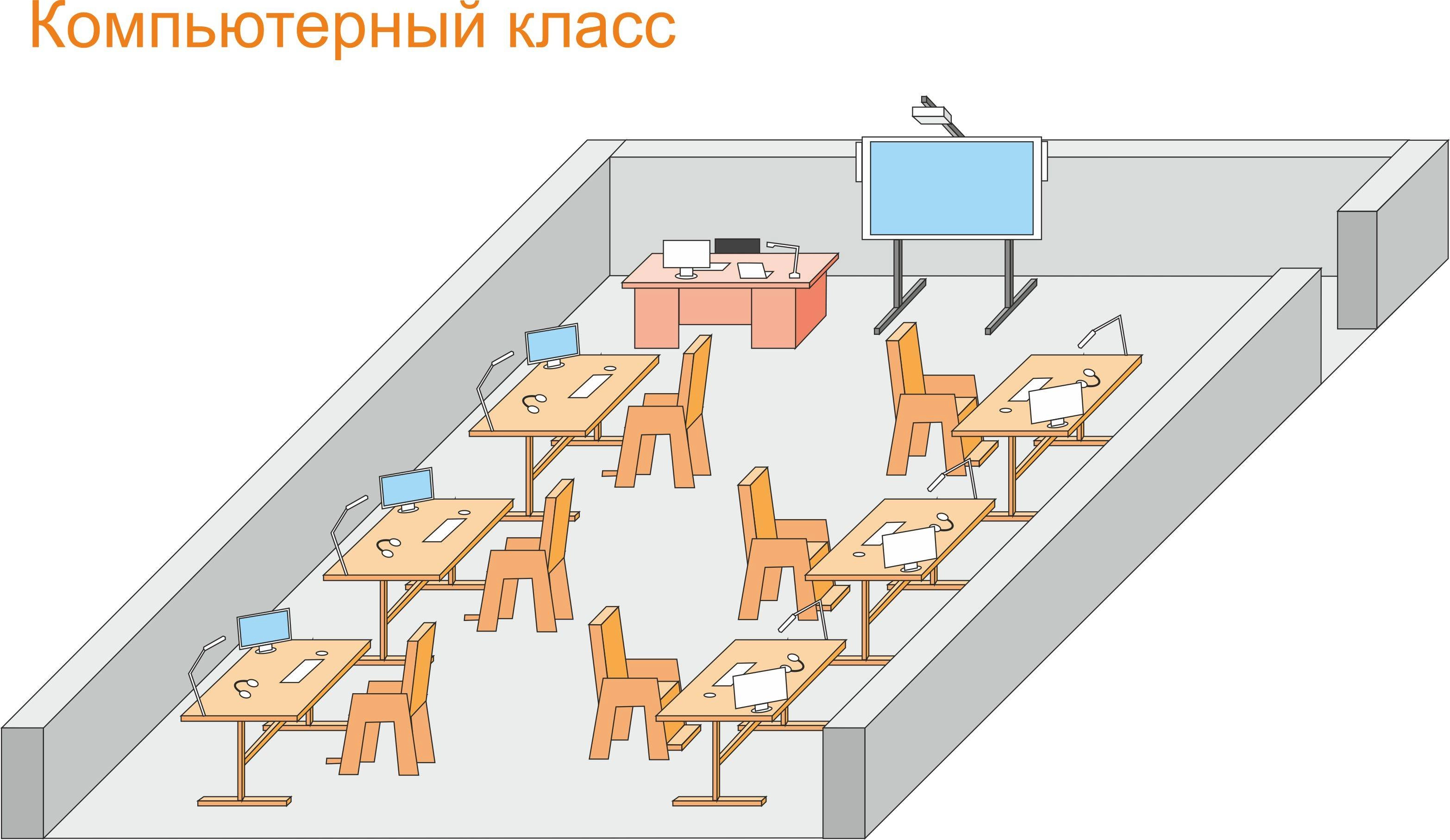 Инклюзивный компьютерный кабинет с адаптированными рабочими местами