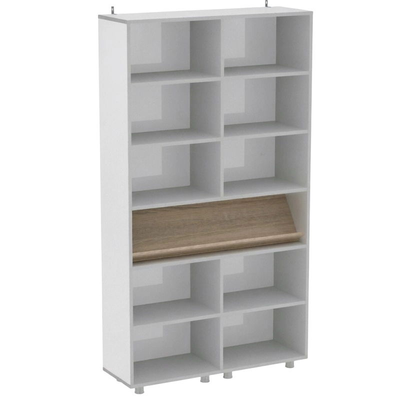 Стеллаж широкий с наклонной полкой 1250х400х2266 мм (серый/дуб сонома)