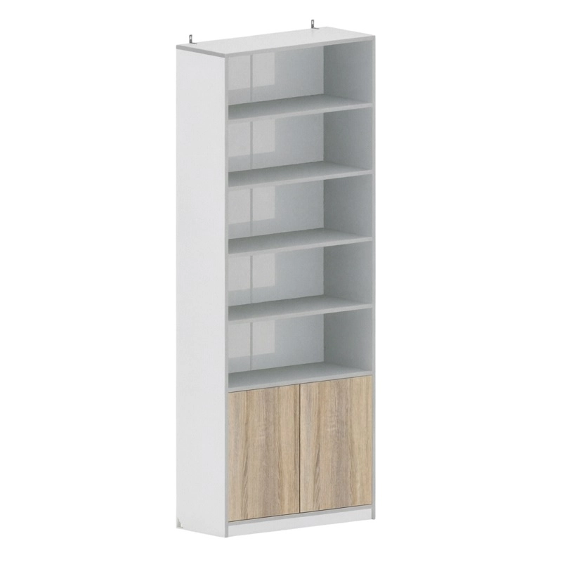 Стеллаж для книг 1000х400х2600 мм (серый/дуб сонома)