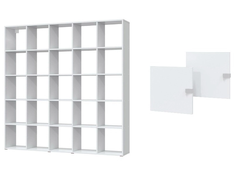 Прямой стеллаж 5×5, 168,8×168,6×30 см — набор с дверцами
