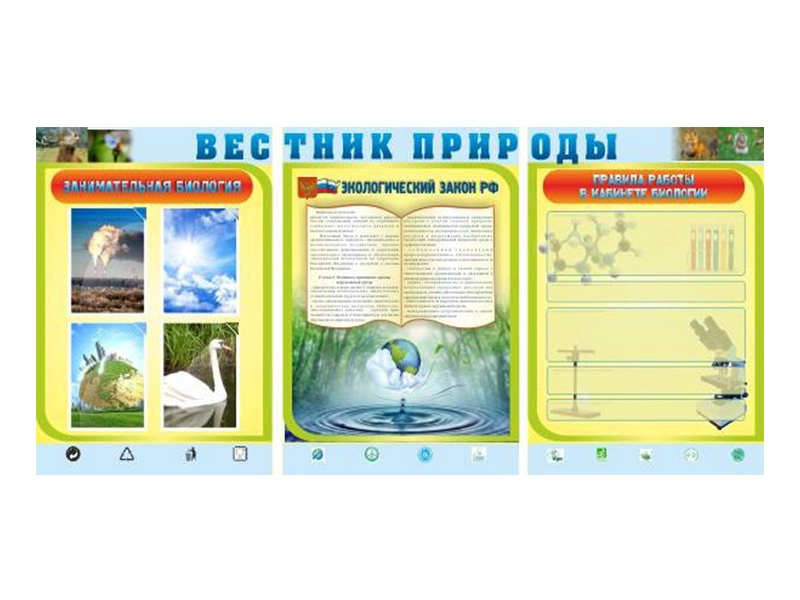 Информационный стенд Вестник природы 210 х 100 см