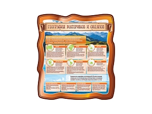 Стенд резной «География материков и океанов» настенный