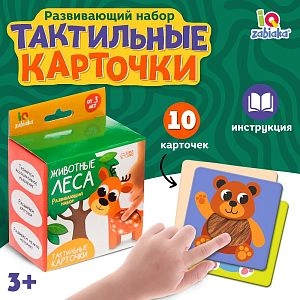 Развивающий набор Животные леса, тактильные карточки