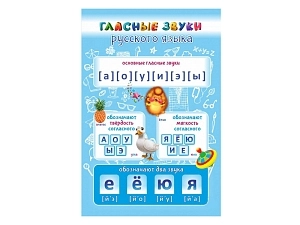 Обучающий плакат Гласные звуки, 60 х 90 см