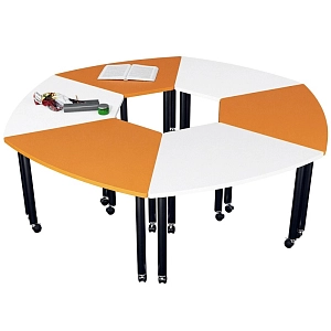 Стол мобильный, 2030х2147х675 мм (белый/оранжевый)