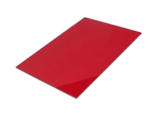 Панель литого акрила, красная 1200×600×3 мм