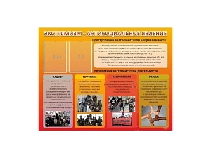 Стенд «Экстремизм — антисоциальное явление» 1,3×1 м