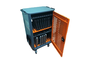 Компактная тележка-стеллаж для 20 ноутбуков