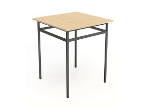 Четырёхместный обеденный стол с металлической обвязкой