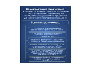 Стенд для кабинета: ОСНОВОПОЛАГАЮЩИЕ ПРАВА ЧЕЛОВЕКА 80×90
