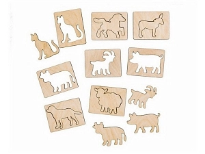 Трафареты "Домашние животные" — 8 фигур