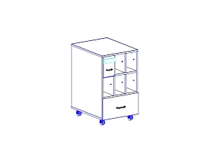 Тумба для формуляров 7 выдвижных ящиков (6 малых + 1 большой)