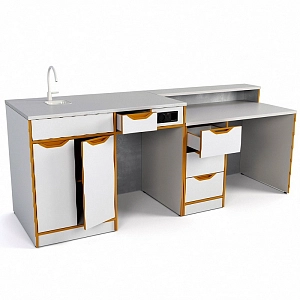 Стол лабораторный демонстрационный (с защитным, химостойким, термостойким покрытием, раковиной и пр)