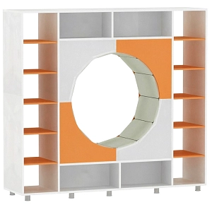 Стеллаж для зонирования 2100х558х1950 мм (белый/оранжевый)