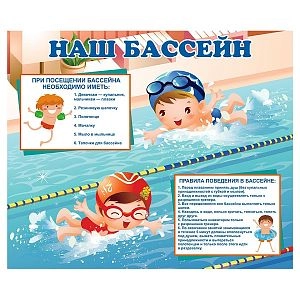 Стенд информационный для бассейна, 1x0,7